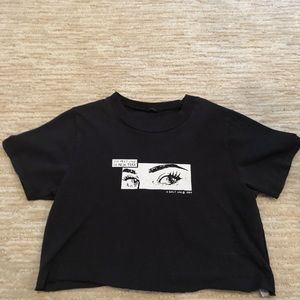 BRANDY MELVILLE short sleeve cropped black t shirt